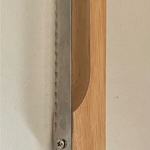 Bread Knife : hand carved Wooden handle with Serrated Metal blade